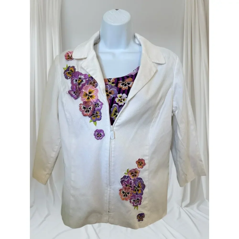 Bob Mackie Wearable Art Two-Piece Embroidered Set - Size M - Picture 9 of 13